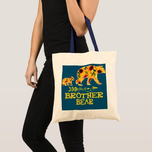 Brother Beer Sunflower Funny Moeder vader Tote Bag (Voorkant (product))