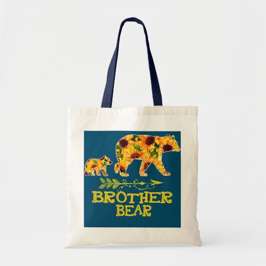 Brother Beer Sunflower Funny Moeder vader Tote Bag (Voorkant)