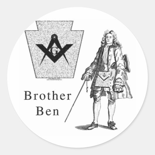 Brother Ben Franklin Ronde Sticker (Voorkant)