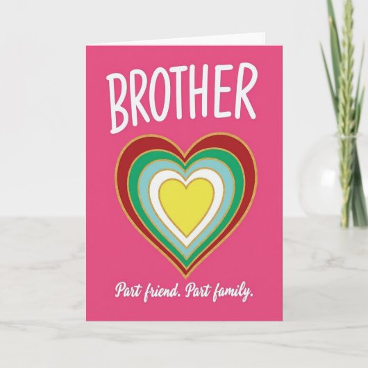 Brother Best Friend Family Card Kaart (Voorkant)