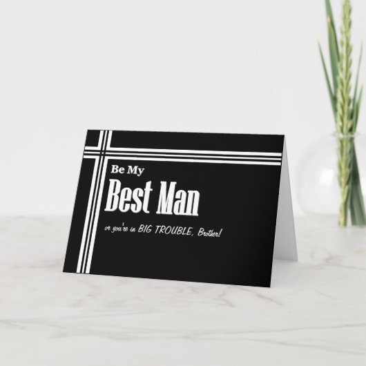 BROTHER Best Man Wedding Invitation - Funny (Voorkant)
