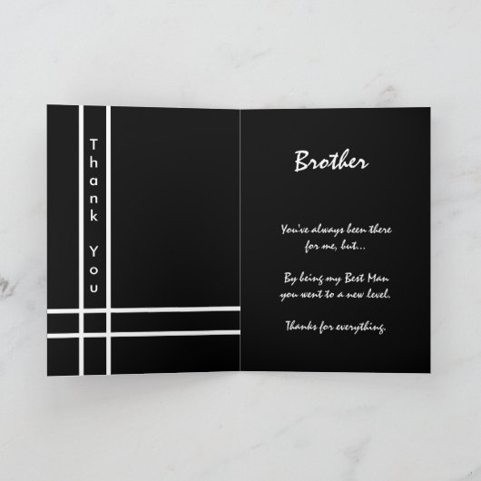 BROTHER - Beste man bruiloft Dank u Bedankkaart (Binnen)