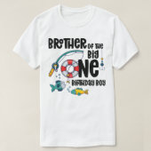 Brother Big One 1-Year-Old Boy Fishing Birthday T- T-shirt (Design voorkant)