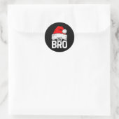 Brother Big Santa Christmas Family Matching Pyjama Ronde Sticker (Tas)