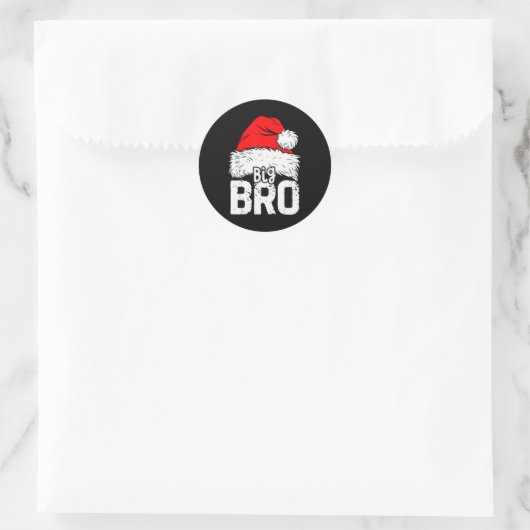 Brother Big Santa Christmas Family Matching Pyjama Ronde Sticker (Tas)