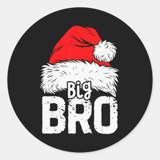 Brother Big Santa Christmas Family Matching Pyjama Ronde Sticker (Voorkant)