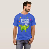 Brother Birthday Boy T rex Dinosaur T-shirt (Voorkant volledig)