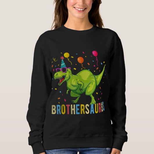 Brother Birthday Boy T Rex Dinosaur Trui (Voorkant)