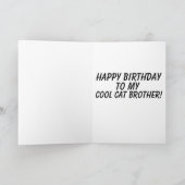 BROTHER BIRTHDAY CAT OP BEACH SHARK KAART (Binnen)