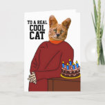 BROTHER BIRTHDAY CAT-WENSKAARTEN BEDANKKAART<br><div class="desc">GINGER CAT IN RED SWEATER BIG BIRTHDAY KAART VOOR BROTHER</div>