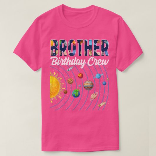 Brother Birthday Crew Outer Space Solar System Bda T-shirt (Design voorkant)