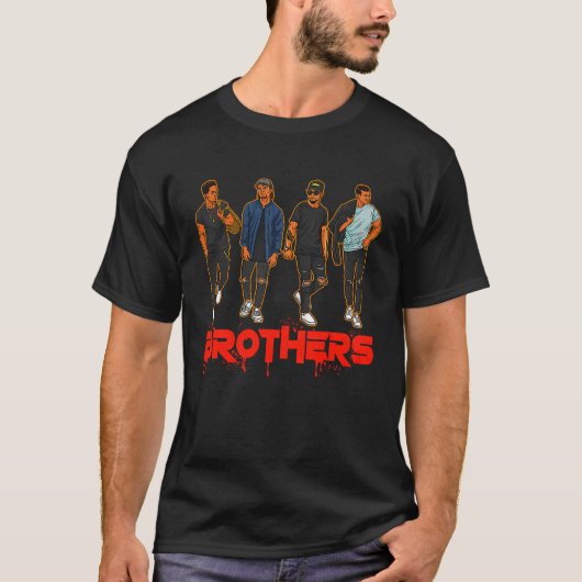 Brother Black Hispanic Caucasian Men Friends Broth T-shirt (Voorkant)