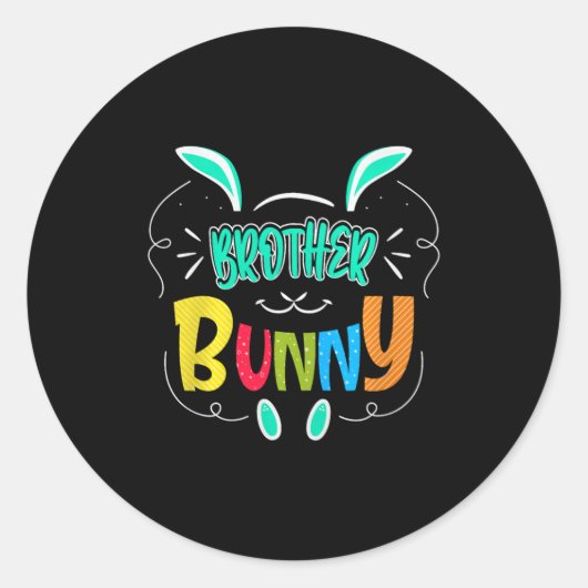 Brother Bunny Premium Tri-blend  Ronde Sticker (Voorkant)