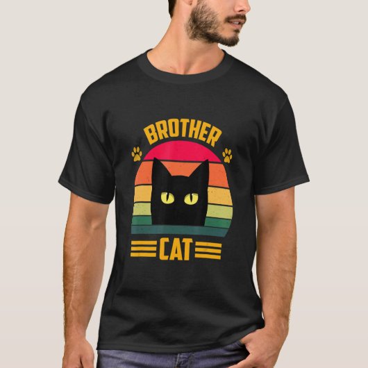  Brother Cat Style Retro T-shirt (Voorkant)