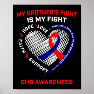 Brother CHD Awareness Month hartziekte grafisch Poster