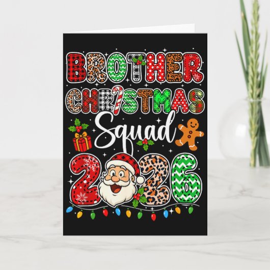 Brother Christmas Crew 2026 Leopard Funny Santa Fa Kaart (Voorkant)