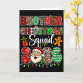 Brother Christmas Crew 2026 Leopard Funny Santa Fa Kaart (Gele Bloem)