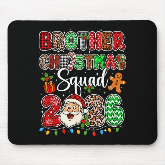 Brother Christmas Crew 2026 Leopard Funny Santa Fa Muismat (Voorkant)