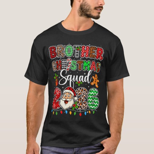Brother Christmas Crew 2026 Leopard Funny Santa Fa T-shirt (Voorkant)