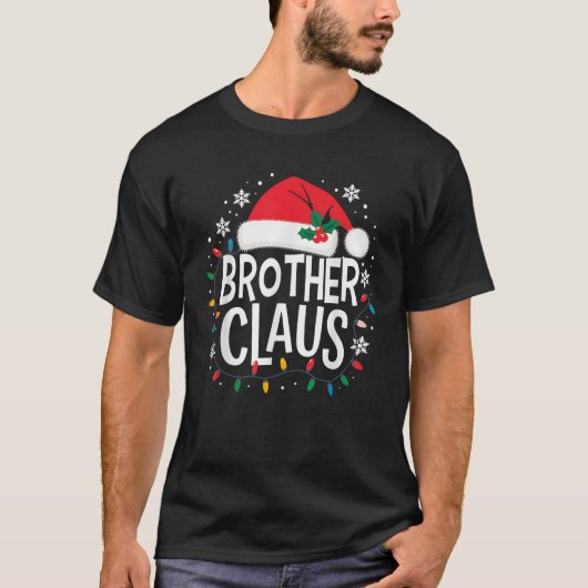 Brother Claus Christmas Lights Funny Pajama Man Wo T-shirt (Voorkant)