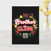 Brother Claus Christmas Santa Laurel Wreath Mistle Kaart (Gele Bloem)