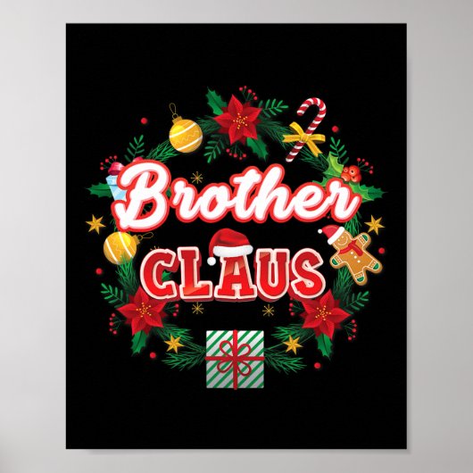 Brother Claus Christmas Santa Laurel Wreath Mistle Poster (Voorkant)