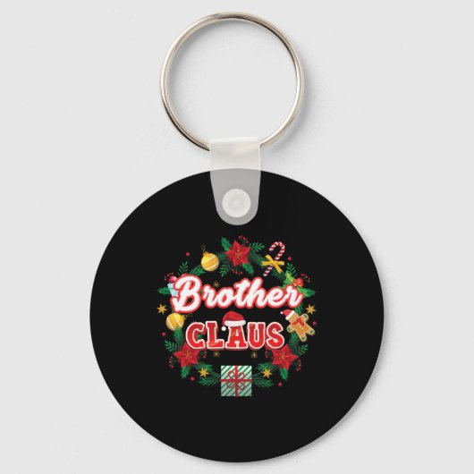Brother Claus Christmas Santa Laurel Wreath Mistle Sleutelhanger (Voorkant)
