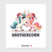 Brother-corn Unicorn Matching Family Pajama Christ Sticker (Vel)