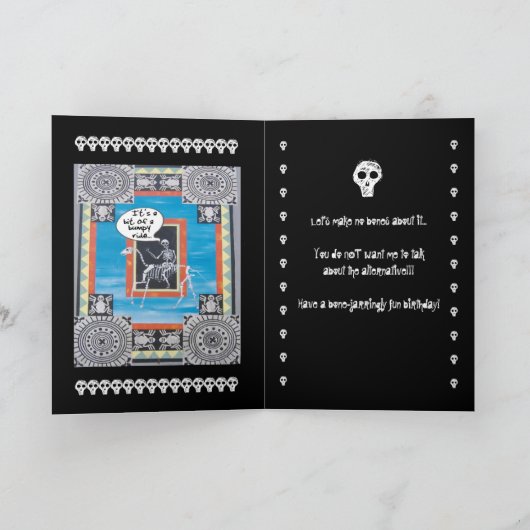 Brother CUSTOM Birthday - GRAPPIG met skelet Kaart (Binnen)