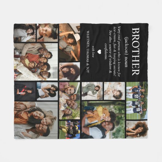 Brother Definition Photo Collage Fleece Deken (Voorkant (Horizontaal))