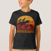 Brother Dinosaur 5 kind Funny Big Little Brother T-shirt (Voorkant)