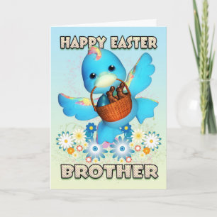 Brother Easter Kaart - Schattigee eend met mandje 