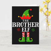 Brother Elf Funny Matching Family Group Christmas Kaart (Gele Bloem)
