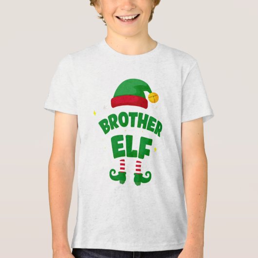Brother Elf Holiday Family Matching Set Tri-Blend Shirt (Voorkant)