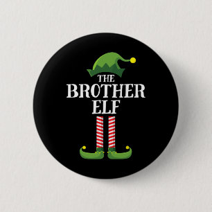Brother Elf Matching Family Group kerstparty Ronde Button 5,7 Cm