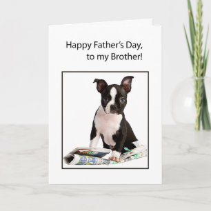Brother Father's Day Funny Dog Newspaper Kaart