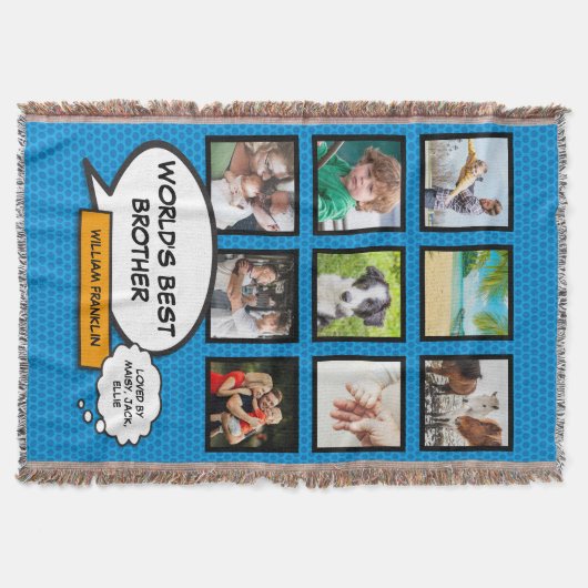 Brother Fotocollage Comic Book Fun Cool Blue Deken (Voorkant)