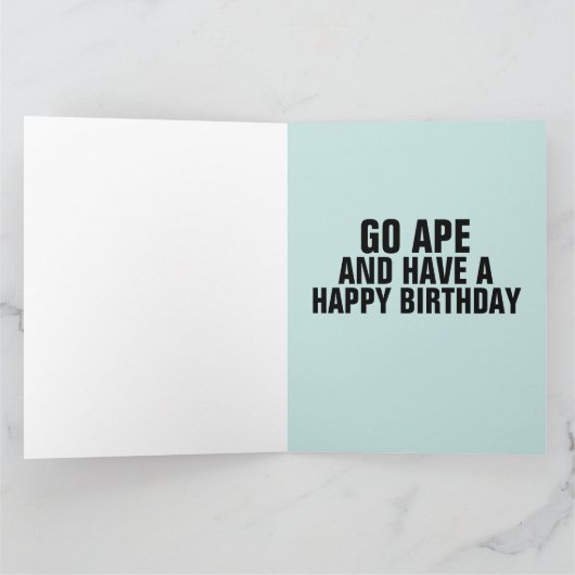 BROTHER FUNNY MONKEY BIRTHDAY OVERGEZIEN KAART (Binnen)