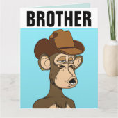BROTHER FUNNY MONKEY BIRTHDAY OVERGEZIEN KAART (Voorkant)