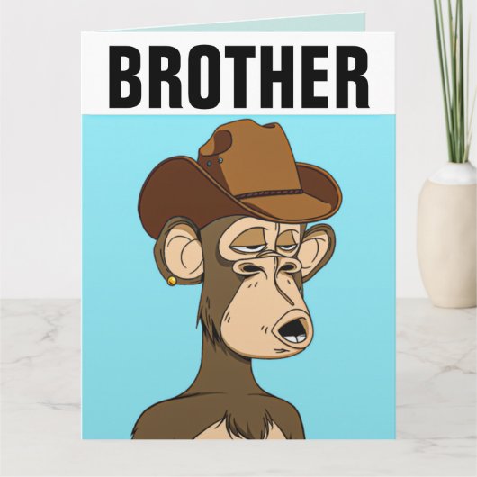 BROTHER FUNNY MONKEY BIRTHDAY OVERGEZIEN KAART (Voorkant)