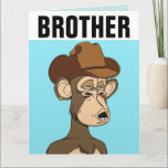 BROTHER FUNNY MONKEY BIRTHDAY OVERGEZIEN KAART<br><div class="desc">BROTHER MONKEY HAPPY BIRTHDAY-KAART</div>