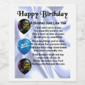 Brother Gedicht Wijnflesje Label Happy Birthday Wijn Etiket (Enkel label)
