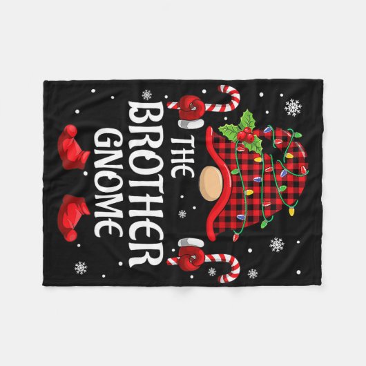 Brother Gnome Matching Christmas Pjs For Family Fleece Deken (Voorkant (Horizontaal))