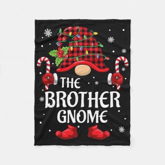 Brother Gnome Matching Christmas Pjs For Family  Fleece Deken (Voorkant)