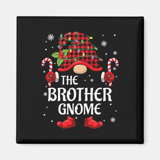 Brother Gnome Matching Christmas Pjs For Family  Magneet (Voorkant)