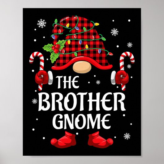 Brother Gnome Matching Christmas Pjs For Family Poster (Voorkant)