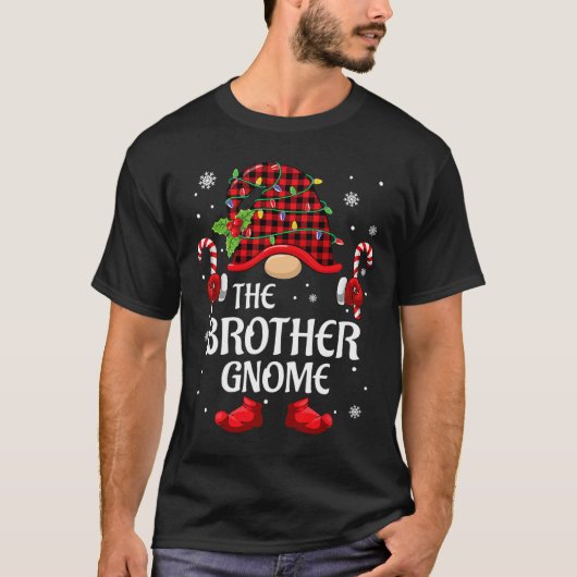 Brother Gnome Matching Christmas Pjs For Family  T-shirt (Voorkant)