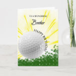Brother Golfer Birthday Card Kaart<br><div class="desc">Geef je golfliefhebbende broer een golfer kaart met een explosief golfthema! Een aangrijpende golfbal met de woorden 'voor een geweldige broer'.</div>