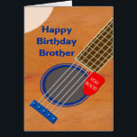 Brother Guitar Player Birthday<br><div class="desc">Een verjaardagskaart voor een broer die van de gitaar houdt. Een close-up van een gitaar met een plectrum die in de koorden wordt gekraakt. Op het plein staan de woorden "You Rock". Een verjaardagskaart voor een muzikant die van de gitaar houdt.</div>