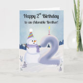 Brother Happy 2nd Birthday Snowman Building Kaart (Voorkant)